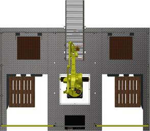 Robots articulés - palettisation à gauche et à droite convoyeur 90° lexem xgd90i_0