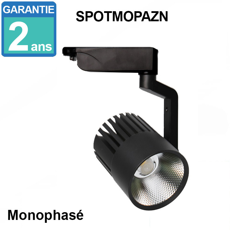 Spot LED 30W Roma Noir - Monophasé pour rail - Angle 35° - Réf 4764C2_0