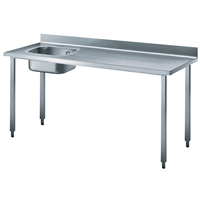 Table chef avec bac à gauche - 1800mm - acier inox AISI 304 - 132645_0