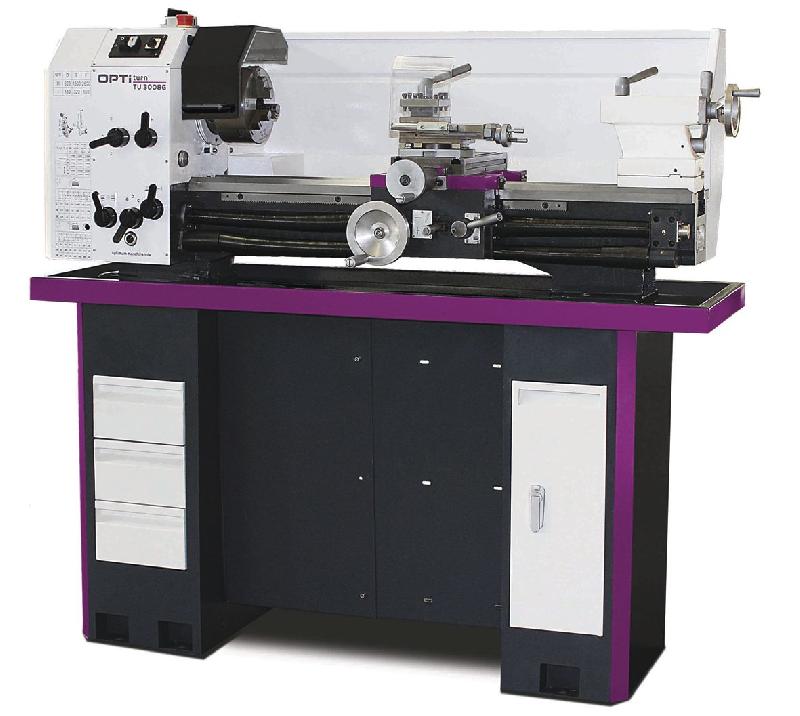 Tour à métaux d'établi hauteur des pointes 150 mm entre-pointes 800 mm alésage 36 mm 1,1 kW 400V par engrenages Optiturn TU3008G_0
