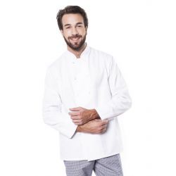 Veste de cuisine - Groupe Mulliez-Flory - Mixte, manches courtes ou longues, longueur 75 cm_0