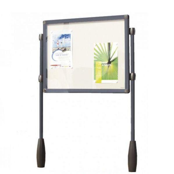 Vitrine sur piétement pour extérieur - gris - Format 18 x A4 - Marque Rolléco_0