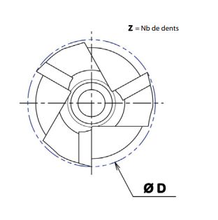 130 FS 11 - Fraise à plaquette ronde - Evatec Tools - Diamètre 16 mm - Rayon 6 mm_0