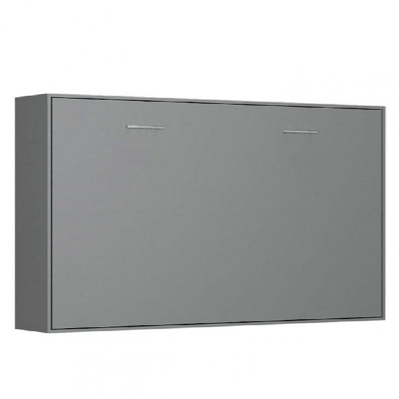 ARMOIRE LIT HORIZONTALE ESCAMOTABLE STRADA-V2 GRIS GRAPHITE MAT COUCHAGE 90*200 CM._0