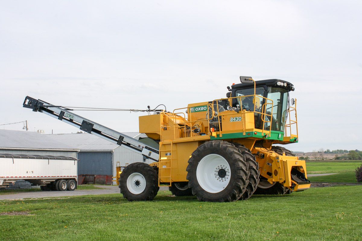 Arracheuse Oxbo 8430 - Oxbocorp - 8,6 m de long - 3,43 m de large - moteur Scania 375hp - récolte maïs sucré_0