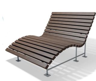 Bain de soleil en plastique recyclé - ELDORADO - 150 cm - 22 lames - Pieds en inox - Résistant aux UV et au gel_0
