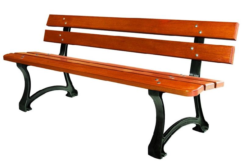 Banc en bois et fonte Madrid - 1800mm et 2000mm - 5 lames en bois exotique - certifié FSC_0