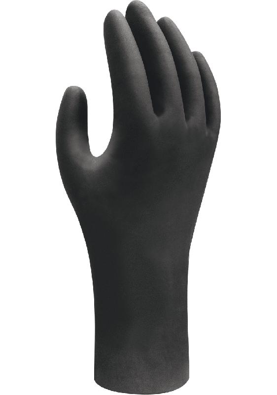 Boîte de 100 gants jetables nitriles ebt noir tm/8 - SHOWA - 6112pfm - 760961_0