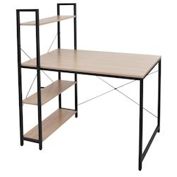 Décoshop26 - Bureau avec étagère table pour ordinateur 100 x 60 cm MDF et métal 04_0006013 - 3000261596707_0
