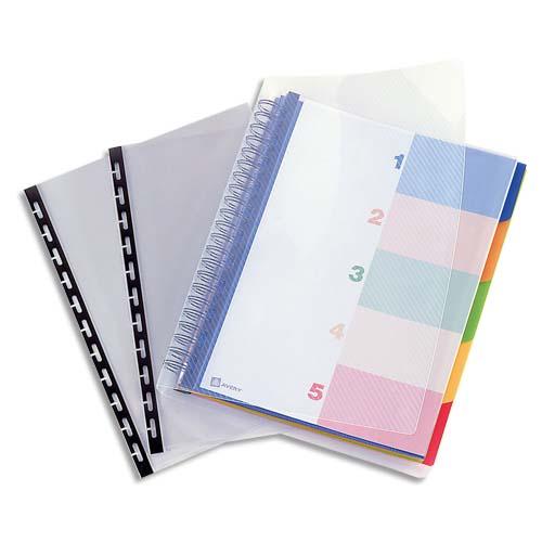 Lot De 20 Intercalaires Plastique A4 Colorés Pour Classeur - Organisation Documents 29,5 X 20,8 Cm