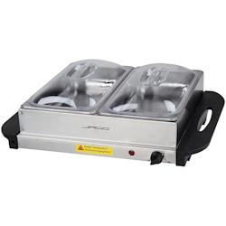 Helloshop26 - Chauffe plats électrique en acier inoxydable maintien de la température couvercles transparents modèles au choix 2x2,5 01_0000441 - 3_0