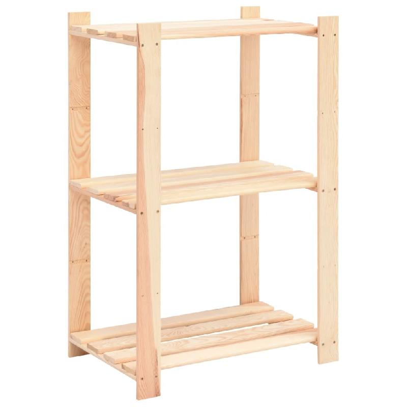 Helloshop26 - Étagère de stockage 3 niveaux 60 x 38 x 90 cm pin solide 150 kg beige 02_0000655 - 3000069831536_0