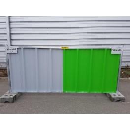 Barrière de chantier amovible pleine ID PROTECH 1000 - 1m de hauteur avec plaques personnalisables_0