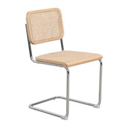 Kosmi Chaise rétro avec pieds en métal et Cannage Naturel - gris 3760301697015_0