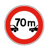Panneau de distance minimale obligatoire 70M - B17_0