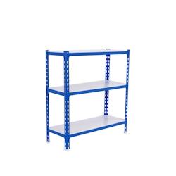 PROREGAL Étagère pour charges lourdes BABY METAL SHARK | HxLxP 90x120x40cm | Charge du compartiment 200kg | Bleu et blanc - gris métal PR_RS139-37_0