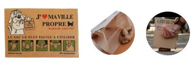 Sachet ramasse-crotte cartonné - hygiénique et écologique - fabriqué en Europe - carton recyclé - forêts FSC_0