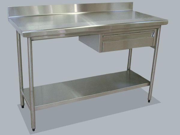 Table inox adossée - firm'inox nf hygiène alimentaire_0