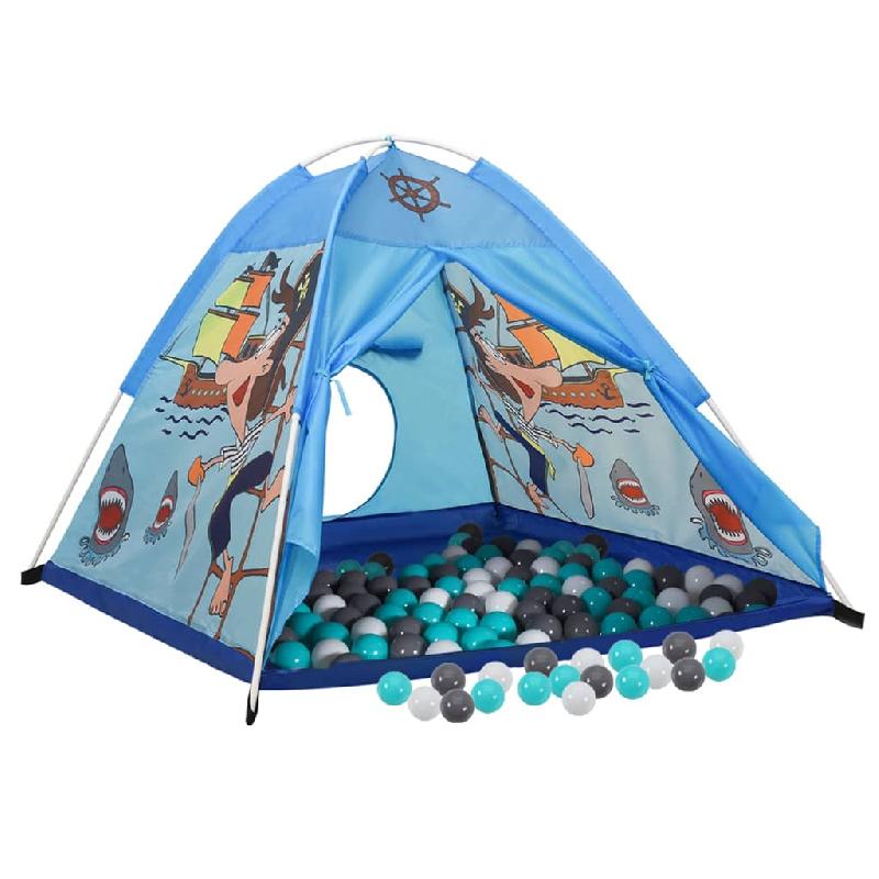 TENTE DE JEU POUR ENFANTS AVEC 250 BALLES 120 X 120 X 90 CM BLEU 02_0005192_0