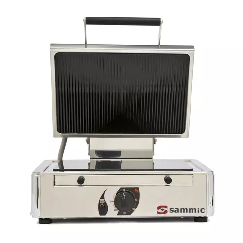 Vitro Grill GV-6LA 230/50-60/1 - Lisse/Nervurée - 5130366 - Plaque à Snacker Moyenne avec Couvercle_0