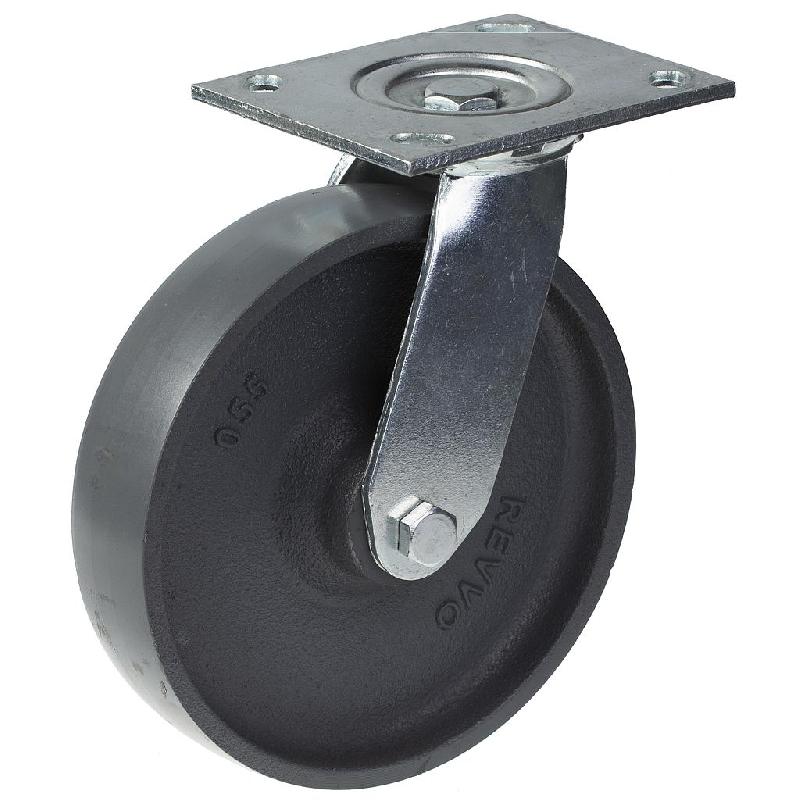 Roulette pivotante de 200 mm avec roue en fonte grise_0