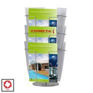 Tourniquet brochures 9 cases A4 comptoir - Métallique finition époxy gris alu - Réf.22351158_0