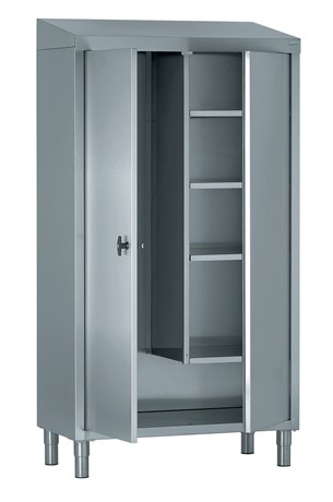 ARMOIRE POUR PRODUITS D'ENTRETIEN 2 PORTES SÉPARATION VERTICALE 3 DEMI-ÉTAGÈRES RÉGLABLES