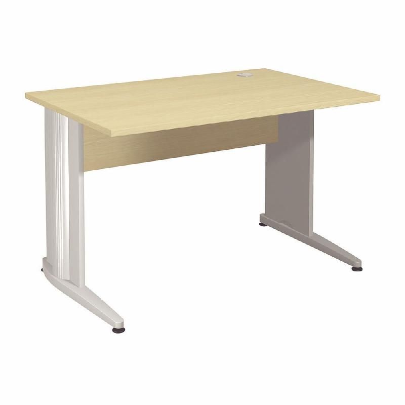 BUREAU DROIT ACTIVITY - L. 120 X P. 80 CM - PLATEAU HÊTRE - PIEDS L 'BLANC'