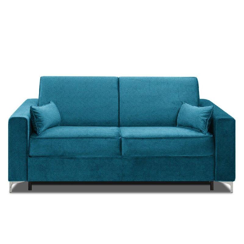 CANAPÉ CONVERTIBLE EXPRESS JACKSON 140CM COMFORT BULTEX® 12CM SOMMIER LATTES RENATONISI TWEED BLEU TURQUOISE_0