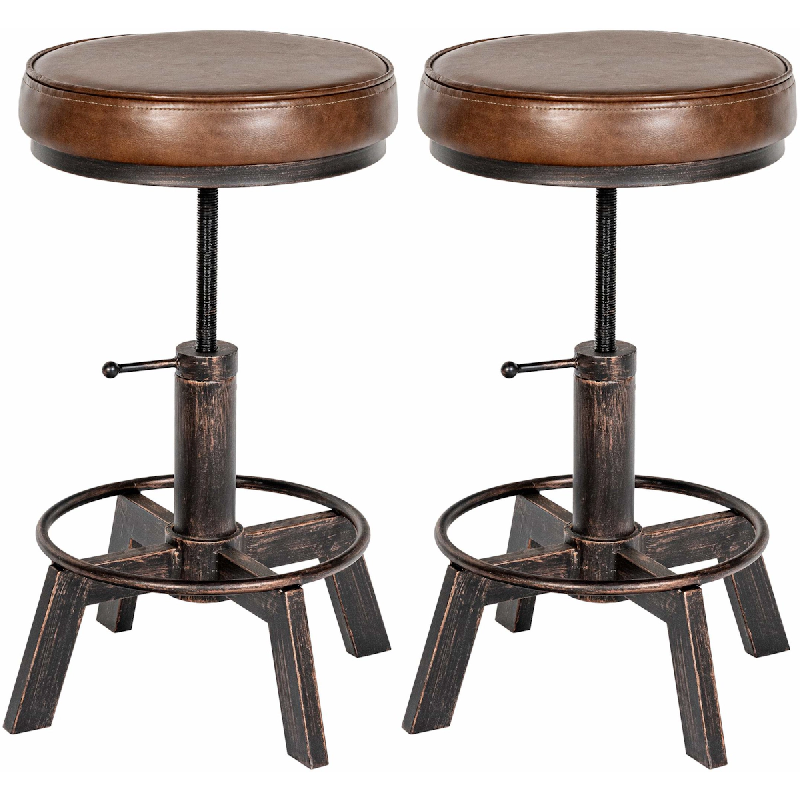 CLP Lot de 2 tabourets Destin Bronze - marron polyester 325526_0