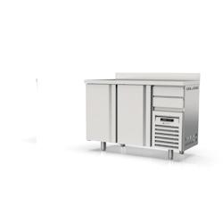 CORECO Arriere Bar 600 - 2 Portes Pleines - -2/+8 - 1495X600X1040 - Int Et Ext Inox Aisi 304 - 2 Tiroirs Neutres Sur Groupe - Avec Dosseret FMR-150 -_0