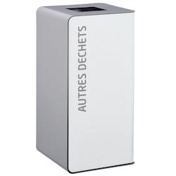 Rossignol - Borne de tri avec bac 40L CUBATRI - autres déchets blanc/gris - gris métal 55853_0