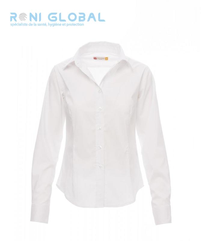 Chemise de travail femme manches longues - coupe slim stretch en coton, polyester et élasthanne - Image Lady Payper_0