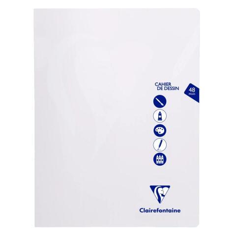 LOT DE 10 - CAHIER DESSIN PIQUÉ MIMESYS 24X32CM 48 PAGES UNI INCOLORE - INCOLORE