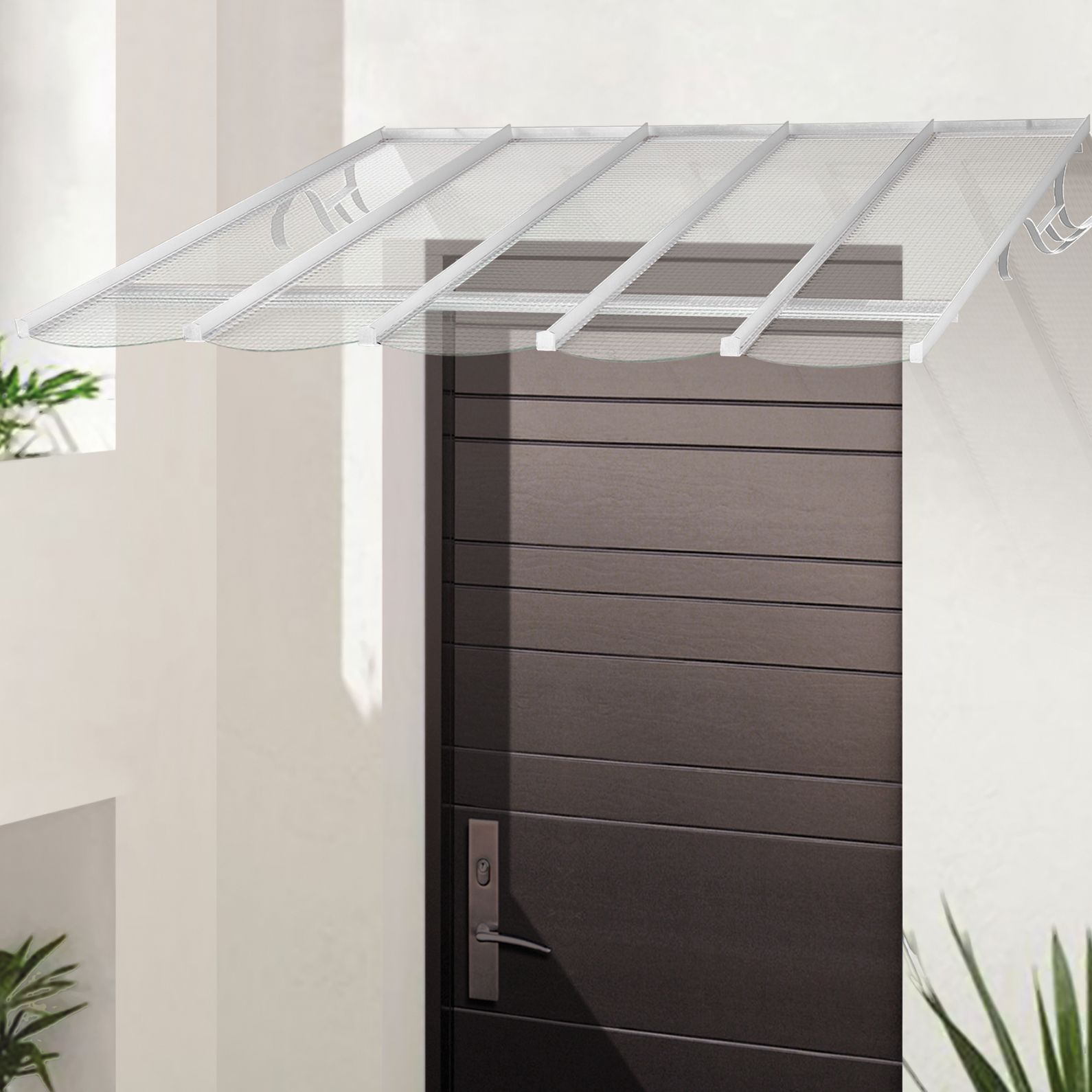 Marquise n°2 - 1,50 x 1,00m - Fixation murale - Verre armé 6mm - Poids 25kg_0