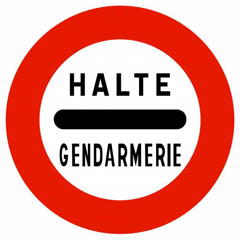 Panneau d'interdiction B5a - Arrêt au poste de gendarmerie - gamme Innov WP Signalisation_0