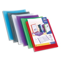PROTÈGE DOCUMENT 40 VUES COLORIS ASSORTIS : INCOLORE-VERT-ROUGE-BLEU-VIOLET - LOT DE 15