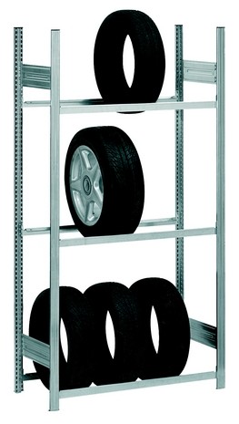 Rayonnage à pneus - Charge 150kg par niveau - Acier galvanisé - Modulaire et extensible_0