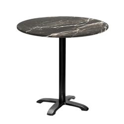 Restootab - Table ronde Ø80cm - modèle Bazila marbre royal - noir fonte 3760371512676_0