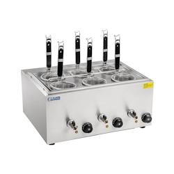 Royal Catering - Royal Catering Cuiseur à pâtes 6 paniers RCNK-6 (6 Passoires, 3x1.000W, 50,7x60,5x50cm, capacité 3x4L, hauteur des paniers 14 cm)_0