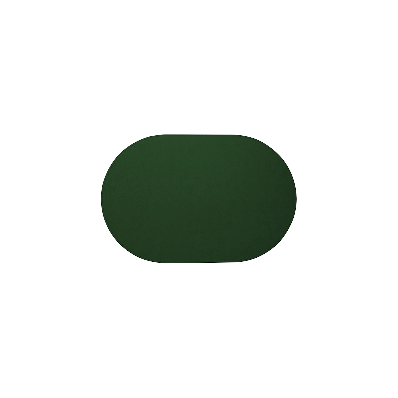 Stil Casa, set de 12 chemins de table unicolores, polyuréthane cousu, 58xh. 38 cm, finition dollar couleur vert. - RUN5838-GFD_0