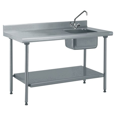 TABLE INOX DU CHEF ADOSSÉE LONGUEUR 1200