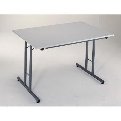 Table pliante 120 x 80 cm plateau gris/pieds gris_0