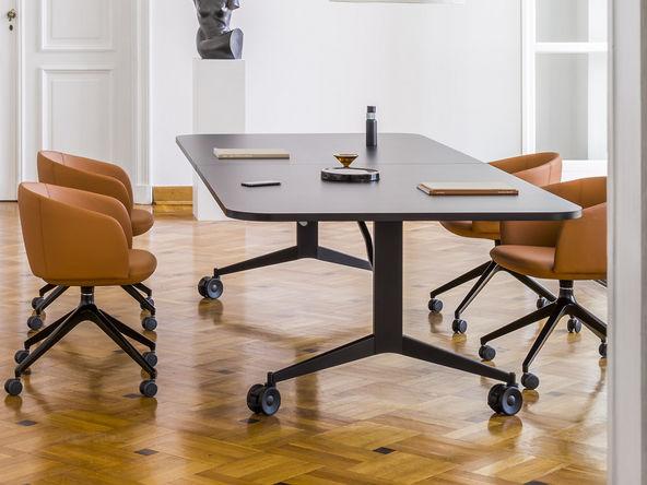 Table rabattable Plex sur roulettes facile à déplacer_0