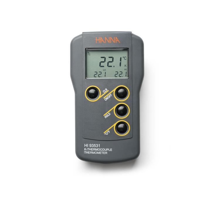 Thermomètre compact étanche - Type K °C/°F, min/max, HOLD, coffret - HI93531_0