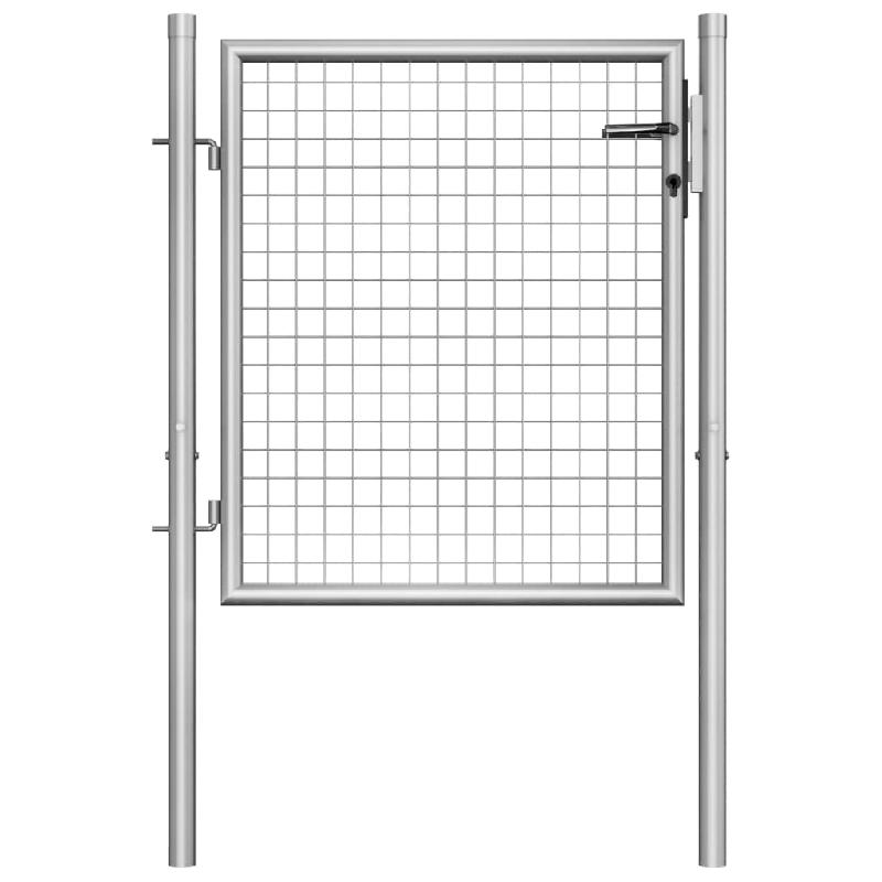 Vidaxl porte de jardin acier galvanisé 105x125 cm argenté 144755_0