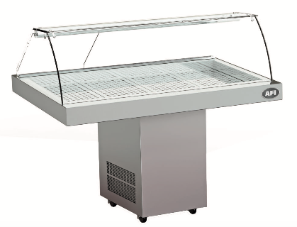 Vitrine réfrigérée positive à poissons - Acier inoxydable, R449a, 0°C/+4°C, plusieurs longueurs disponibles_0