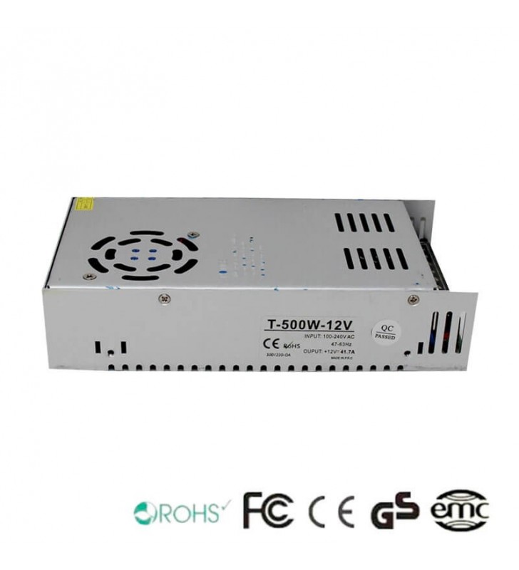 Alimentation 12V continu - 500W - 41.6A - IP20 - structure aluminium - référence 12v500w_0