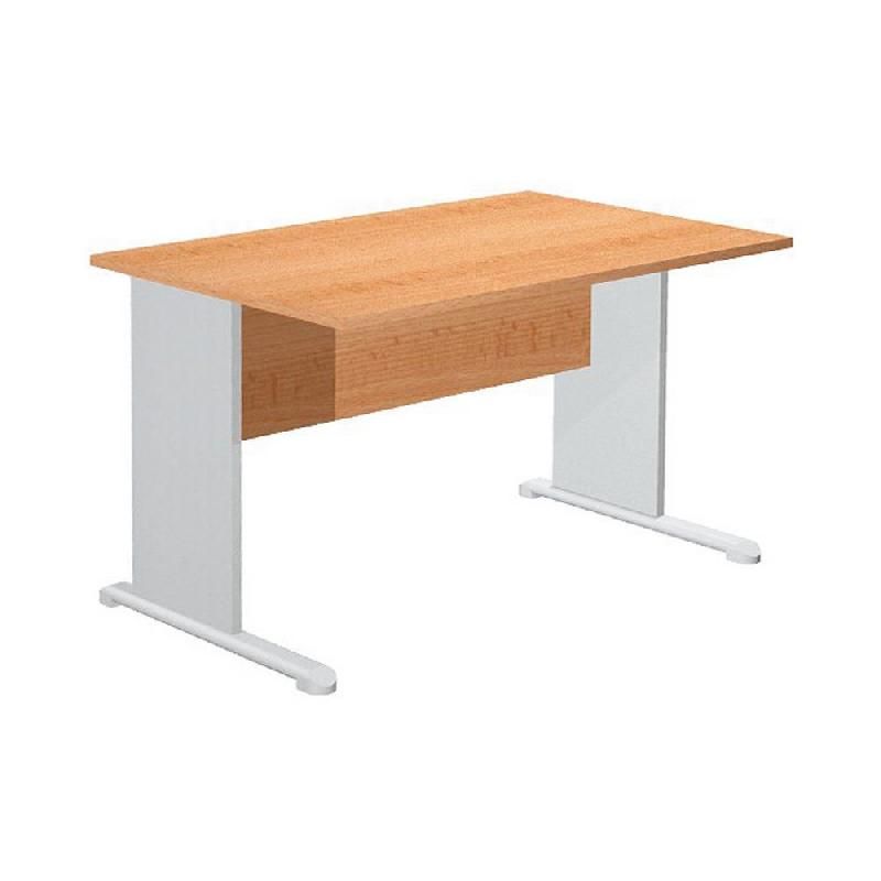 BUREAU DROIT PRONTO HÊTRE - L. 120 X P. 80 CM - PLATEAU HÊTRE - PIEDS L ALUMINIUM