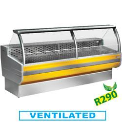 Comptoir vitrine réfrigéré - vitre bombée ventilée avec réserve - CR150/C1-VV/R2_0